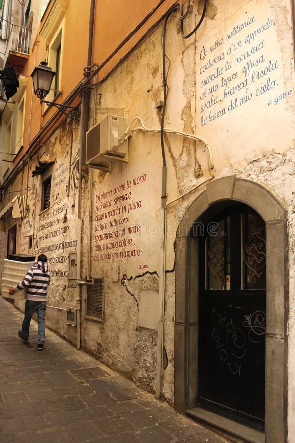 Picturesque street. Salerno. Italy stock photography